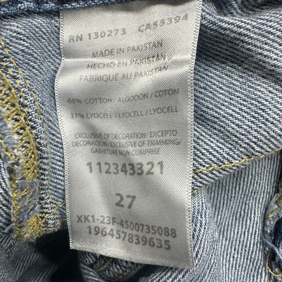 Lee Wide Leg Cargo Jeans Denim SIZE 27 Medium Wash Slouchy Long Carpenter $118 - Picture 12 of 13